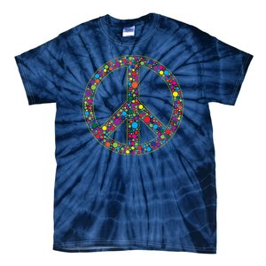 Retro 70's Polka Dot Peace Sign Tie-Dye T-Shirt