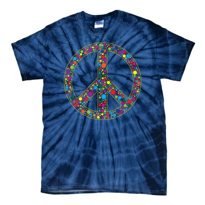 Retro 70's Polka Dot Peace Sign Tie-Dye T-Shirt