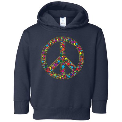 Retro 70's Polka Dot Peace Sign Toddler Hoodie