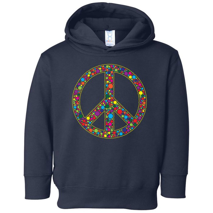 Retro 70's Polka Dot Peace Sign Toddler Hoodie