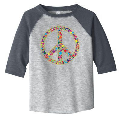 Retro 70's Polka Dot Peace Sign Toddler Fine Jersey T-Shirt