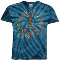 Retro 70's Polka Dot Peace Sign Kids Tie-Dye T-Shirt