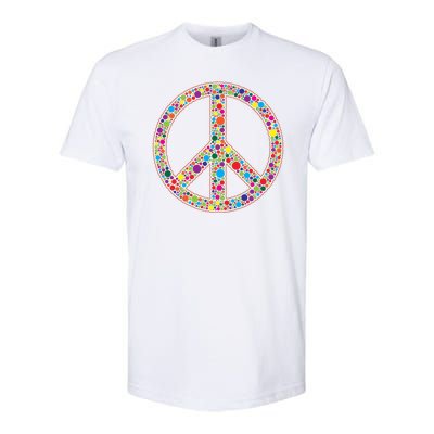 Retro 70's Polka Dot Peace Sign Softstyle® CVC T-Shirt