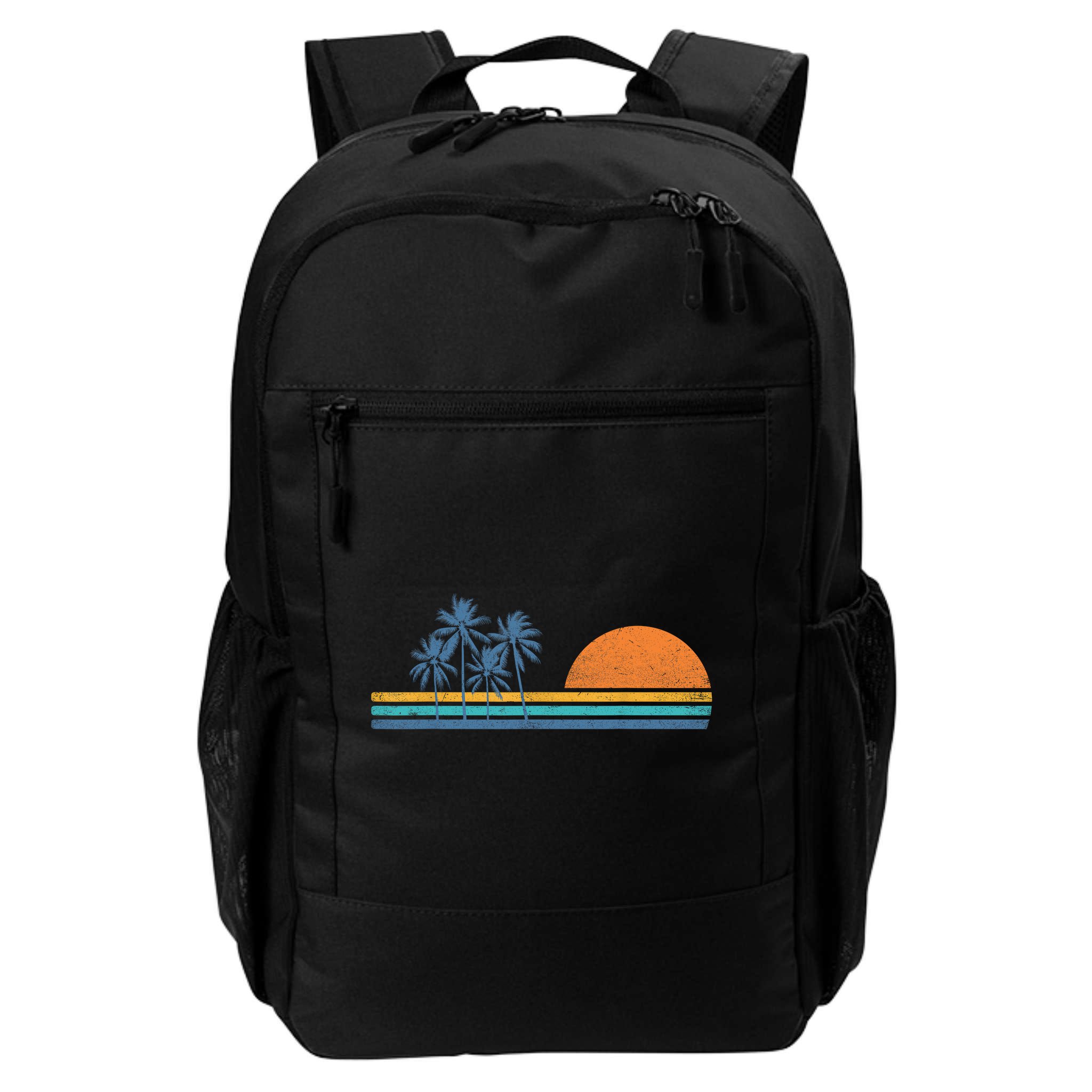 Retro 70s Sunset Palm Trees Vintage Tropical Beach Graphic  Backpack