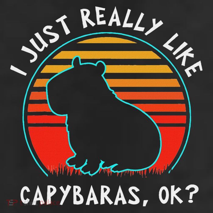 Retro 70s Silhouette Capybara I Just Really Like Capybara Knit Cap Winter Beanie