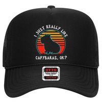 Retro 70s Silhouette Capybara I Just Really Like Capybara Trucker Hat