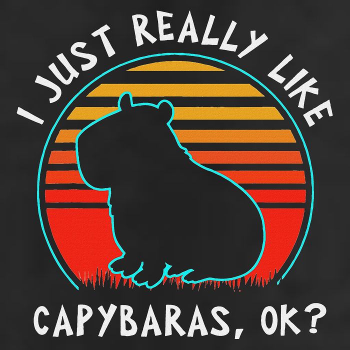 Retro 70s Silhouette Capybara I Just Really Like Capybara Trucker Hat