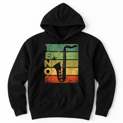 Retro 70s Tenor Saxophone Cool Vintage Sax Musician Gifts Hoodie