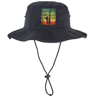 Retro 70s Tenor Saxophone Cool Vintage Sax Musician Gifts Legacy Cool Fit Booney Bucket Hat