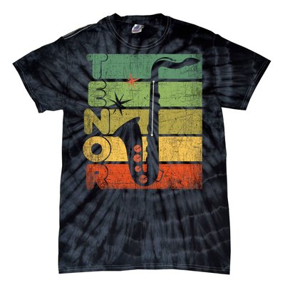 Retro 70s Tenor Saxophone Cool Vintage Sax Musician Gifts Tie-Dye T-Shirt