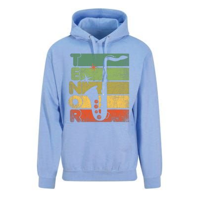 Retro 70s Tenor Saxophone Cool Vintage Sax Musician Gifts Unisex Surf Hoodie