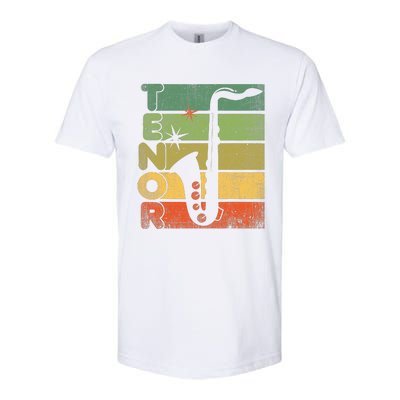 Retro 70s Tenor Saxophone Cool Vintage Sax Musician Gifts Softstyle CVC T-Shirt