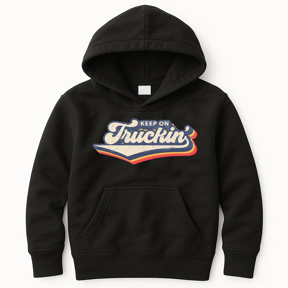 Retro 70s Vintage Keep on Truckin Kids Hoodie