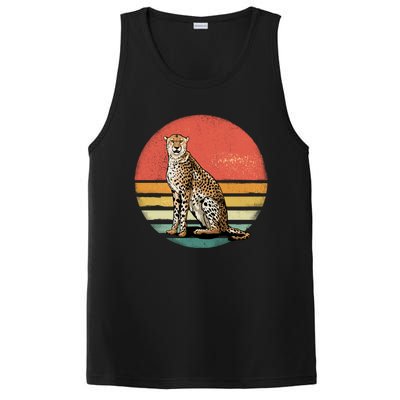 Retro 70s Vintage Cheetah Sunset Cheetah Animal Lover Great Gift PosiCharge Competitor Tank