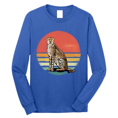 Retro 70s Vintage Cheetah Sunset Cheetah Animal Lover Great Gift Long Sleeve Shirt