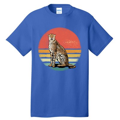 Retro 70s Vintage Cheetah Sunset Cheetah Animal Lover Great Gift Tall T-Shirt