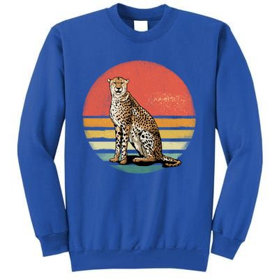 Retro 70s Vintage Cheetah Sunset Cheetah Animal Lover Great Gift Tall Sweatshirt