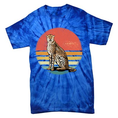 Retro 70s Vintage Cheetah Sunset Cheetah Animal Lover Great Gift Tie-Dye T-Shirt