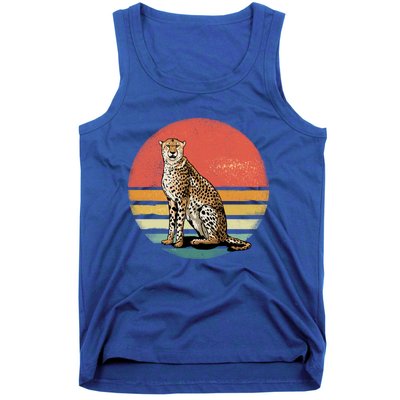 Retro 70s Vintage Cheetah Sunset Cheetah Animal Lover Great Gift Tank Top