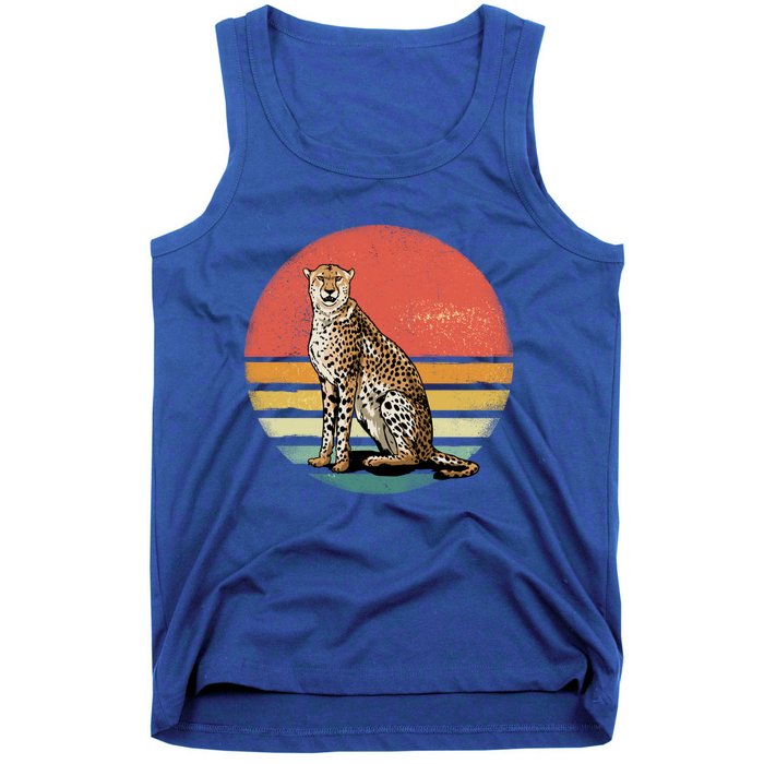 Retro 70s Vintage Cheetah Sunset Cheetah Animal Lover Great Gift Tank Top