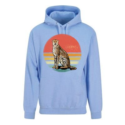 Retro 70s Vintage Cheetah Sunset Cheetah Animal Lover Great Gift Unisex Surf Hoodie