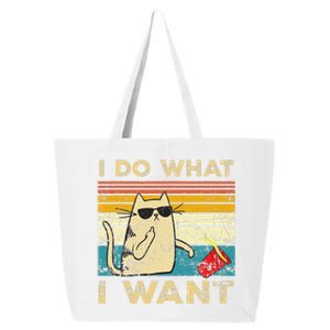 Retro 80s 90s Cat Lovers Gifts Funny I Do What I Want Cat 25L Jumbo Tote