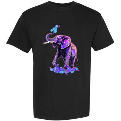 Retro 80s 90s synthwave Forget me not Elephant Trunk up Garment-Dyed Heavyweight T-Shirt