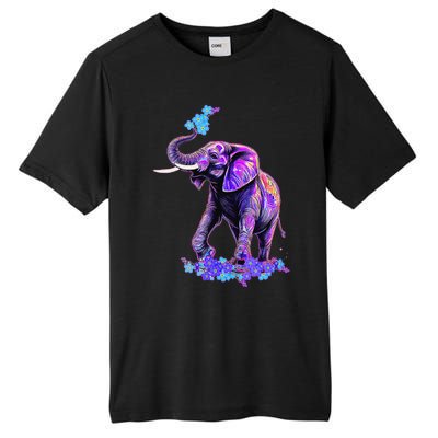 Retro 80s 90s synthwave Forget me not Elephant Trunk up Tall Fusion ChromaSoft Performance T-Shirt