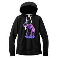 Retro 80s 90s synthwave Forget me not Elephant Trunk up Women's Fleece Hoodie