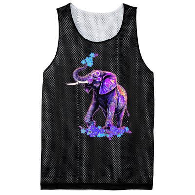 Retro 80s 90s synthwave Forget me not Elephant Trunk up Mesh Reversible Basketball Jersey Tank