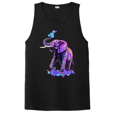 Retro 80s 90s synthwave Forget me not Elephant Trunk up PosiCharge Competitor Tank