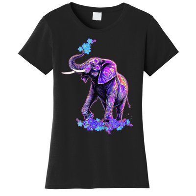 Retro 80s 90s synthwave Forget me not Elephant Trunk up Women's T-Shirt