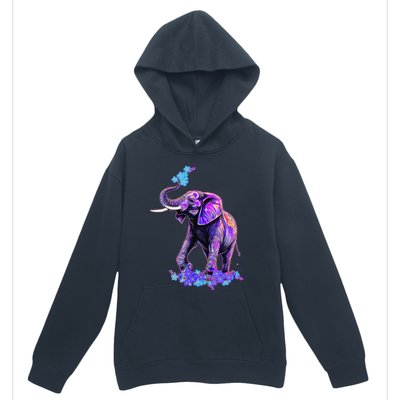 Retro 80s 90s synthwave Forget me not Elephant Trunk up Urban Pullover Hoodie