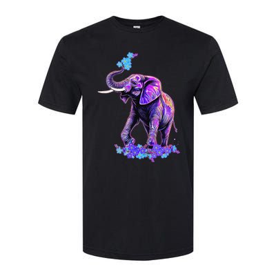 Retro 80s 90s synthwave Forget me not Elephant Trunk up Softstyle CVC T-Shirt