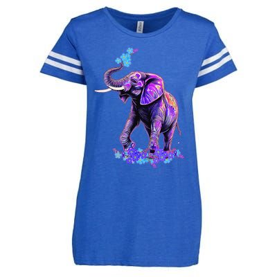 Retro 80s 90s synthwave Forget me not Elephant Trunk up Enza Ladies Jersey Football T-Shirt