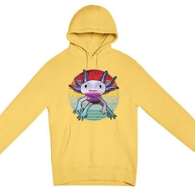 Retro 80s 90s axolotl shirt Cute Axolotl  Premium Pullover Hoodie