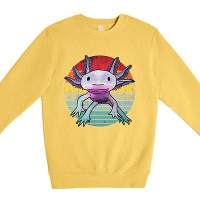 Retro 80s 90s axolotl shirt Cute Axolotl  Premium Crewneck Sweatshirt