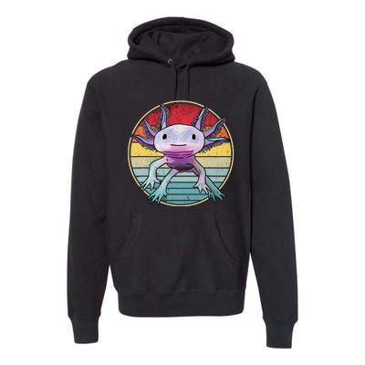 Retro 80s 90s axolotl shirt Cute Axolotl  Premium Hoodie