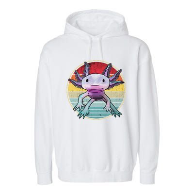 Retro 80s 90s axolotl shirt Cute Axolotl  Garment-Dyed Fleece Hoodie