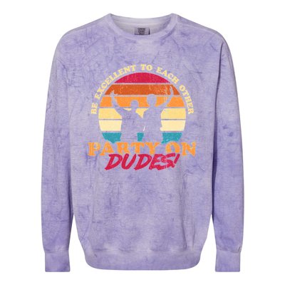 Retro 80's Bill And Ted Be Excellent To Each Other Party On Dudes! Colorblast Crewneck Sweatshirt