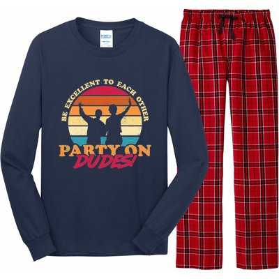 Retro 80's Bill And Ted Be Excellent To Each Other Party On Dudes! Long Sleeve Pajama Set