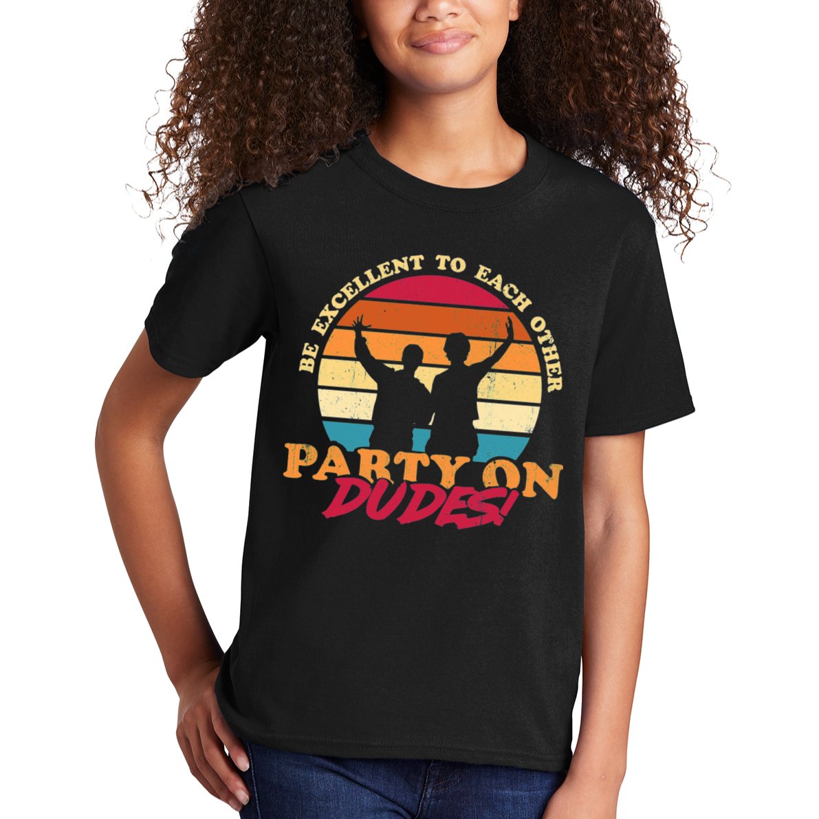 Retro 80's Bill And Ted Be Excellent To Each Other Party On Dudes! Kids T-Shirt