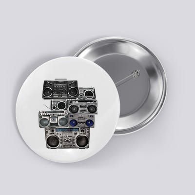 Retro 80s Boom Box Ghetto Blaster Radio Stack Button