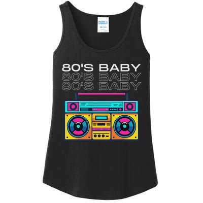 Retro 80S Baby Boombox Vintage Nostalgia Ladies Essential Tank