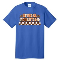 Retro 80s Boho Style Groovy Special Education Autism Teacher Gift Tall T-Shirt