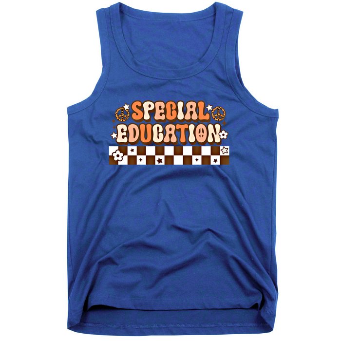 Retro 80s Boho Style Groovy Special Education Autism Teacher Gift Tank Top