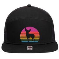 Retro 80's Chihuahua, Chihuahua Lover, Chihuahua Mom 7 Panel Mesh Trucker Snapback Hat