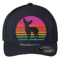 Retro 80's Chihuahua, Chihuahua Lover, Chihuahua Mom Flexfit Unipanel Trucker Cap