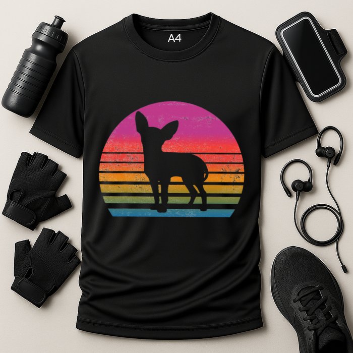 Retro 80's Chihuahua, Chihuahua Lover, Chihuahua Mom Performance Shirt