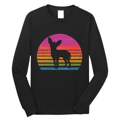 Retro 80's Chihuahua, Chihuahua Lover, Chihuahua Mom Long Sleeve Shirt